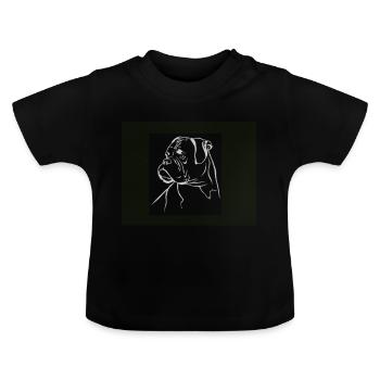 Boxer chien gentil chien animal - T-shirt bio col rond Bébé - noir - Devant