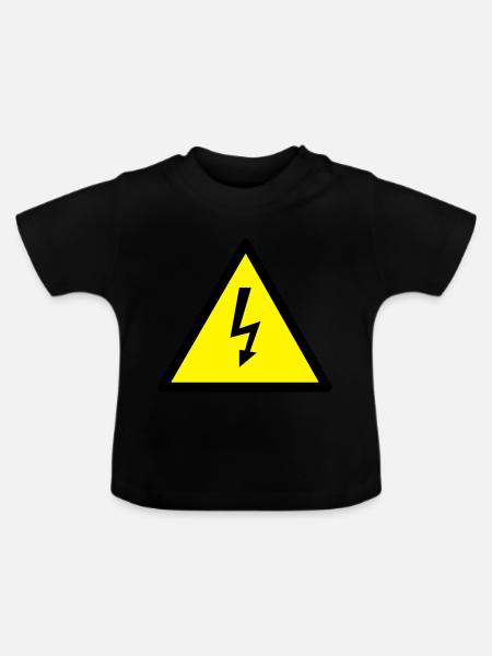 strom - Baby Bio-T-Shirt mit Rundhals - Schwarz