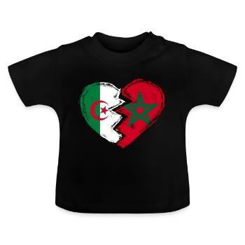 Maroc Algérie - T-shirt bio col rond Bébé - noir - Devant