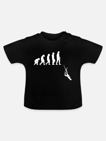 Evolution Apnoe Tauchen - Baby Bio-T-Shirt mit Rundhals - Schwarz