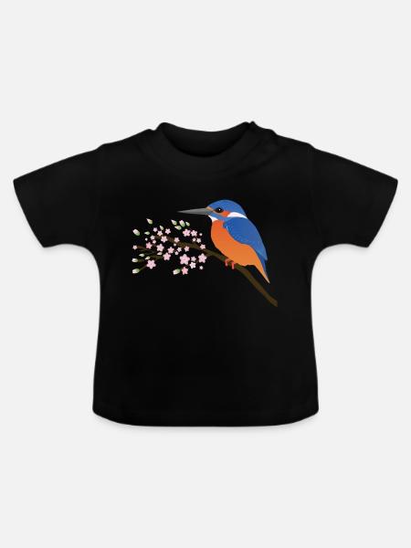 Der Eisvogel - Baby Bio-T-Shirt mit Rundhals - Schwarz