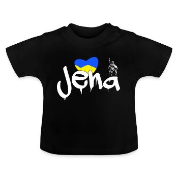 Jena Bleu Jaune Blanc - T-shirt bio col rond Bébé - noir - Devant