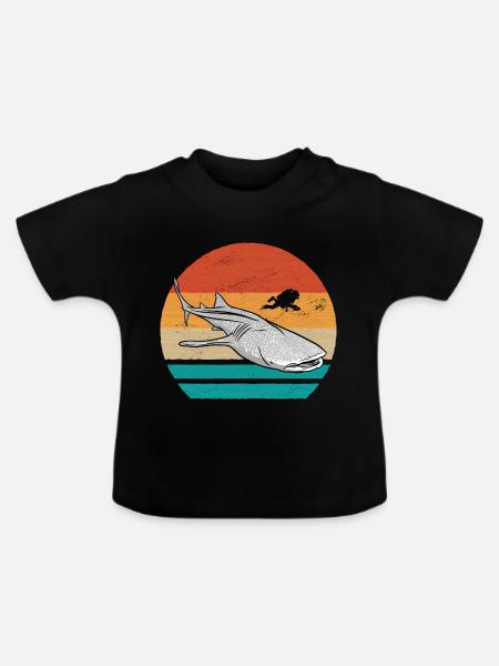 Tauchen mit Walhai - Baby Bio-T-Shirt mit Rundhals - Schwarz