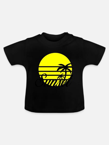 sunset - Baby Bio-T-Shirt mit Rundhals - Schwarz