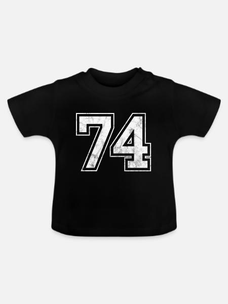 Anzahl 74 - Baby Bio-T-Shirt mit Rundhals - Schwarz