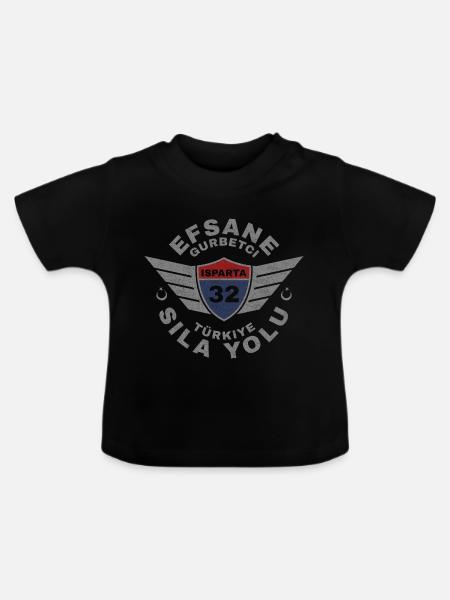 Isparta - Baby Bio-T-Shirt mit Rundhals - Schwarz