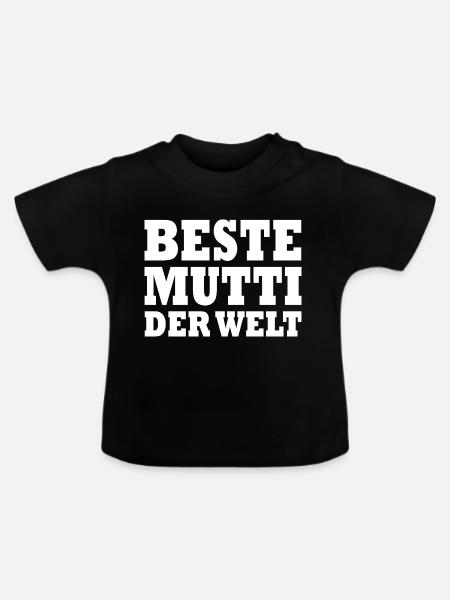 Beste mutti der welt - Baby Bio-T-Shirt mit Rundhals - Schwarz