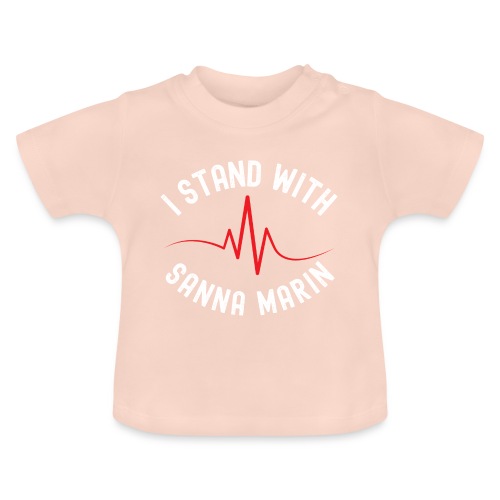 Minä tuen Sanna Marinia - Vauvan luomu-t-paita, jossa pyöreä pääntie