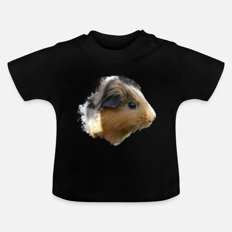 Cochon d’Inde Animal mignon Rongeur Cochon animal Cochon - T-shirt bio col rond Bébé - noir