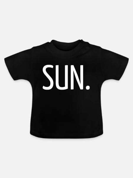 Sonne. - Baby Bio-T-Shirt mit Rundhals - Schwarz