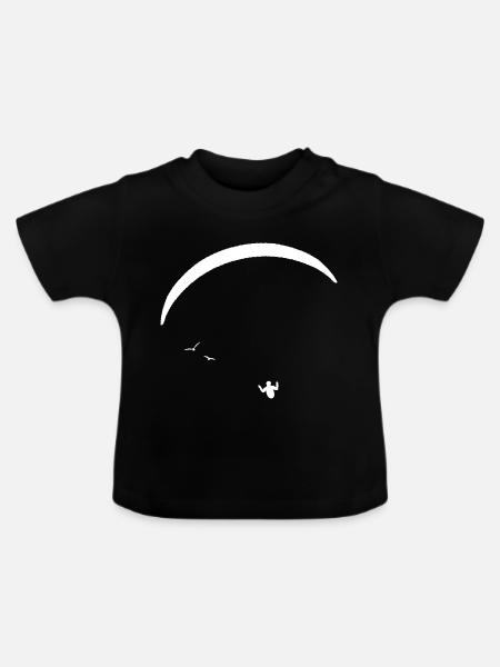 Paragleiten - Baby Bio-T-Shirt mit Rundhals - Schwarz