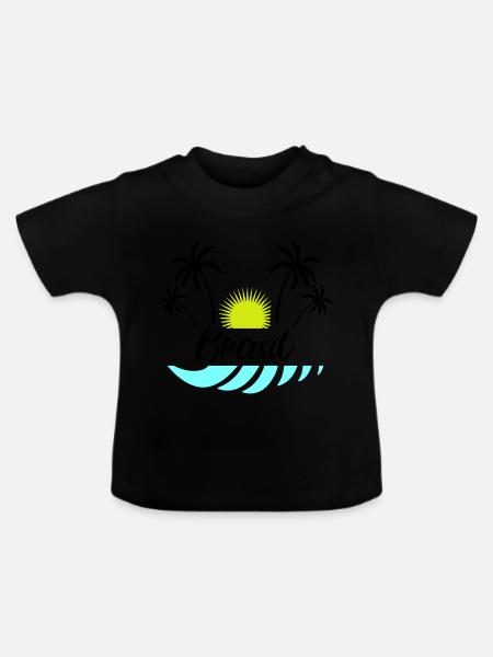 brasil - Baby Bio-T-Shirt mit Rundhals - Schwarz