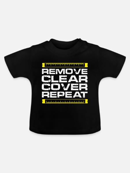 Remove Clear Cover Repeat - Baby Bio-T-Shirt mit Rundhals - Schwarz