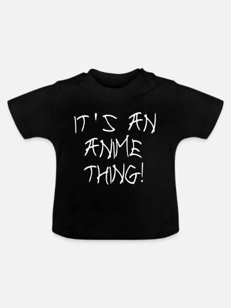 Anime - Baby Bio-T-Shirt mit Rundhals - Schwarz