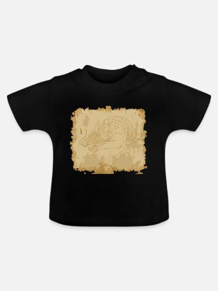Uralter Drache - Baby Bio-T-Shirt mit Rundhals - Schwarz