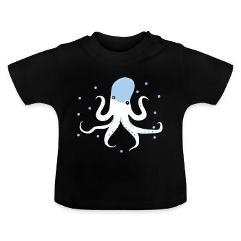 Chemise Enfant Mignon Octopus - T-shirt bio col rond Bébé - noir - Devant