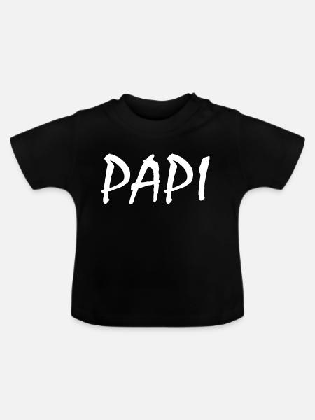 Papi - Baby Bio-T-Shirt mit Rundhals - Schwarz