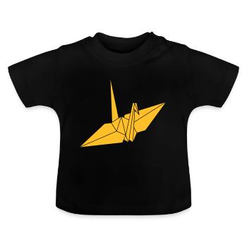 origami - T-shirt bio col rond Bébé - noir - Devant