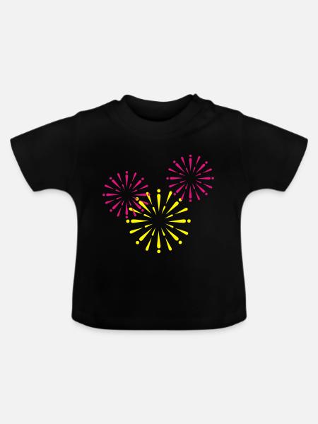 feuerwerk - Baby Bio-T-Shirt mit Rundhals - Schwarz