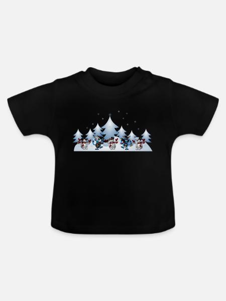 Winter - Baby Bio-T-Shirt mit Rundhals - Schwarz