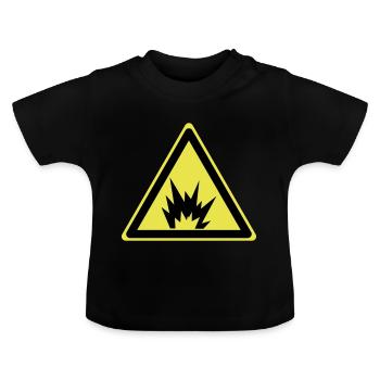 Achtung Explosiv - Baby Bio-T-Shirt mit Rundhals - Schwarz - Vorne