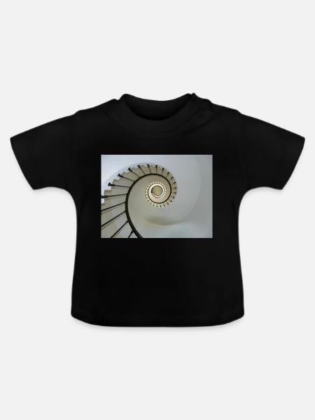 Wendeltreppe - Baby Bio-T-Shirt mit Rundhals - Schwarz