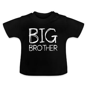 Big Brother Big frère frères et soeurs - T-shirt bio col rond Bébé - noir - Devant