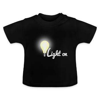 Lumière à l’ampoule - T-shirt bio col rond Bébé - noir - Devant