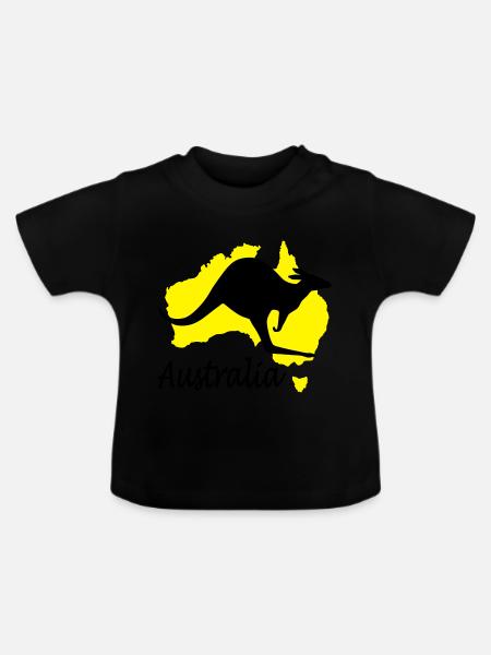 australia australien - Baby Bio-T-Shirt mit Rundhals - Schwarz