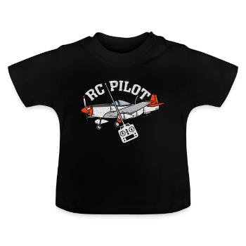 RC Pilot, Modellflug, Modellbau - Baby Bio-T-Shirt mit Rundhals - Schwarz - Vorne