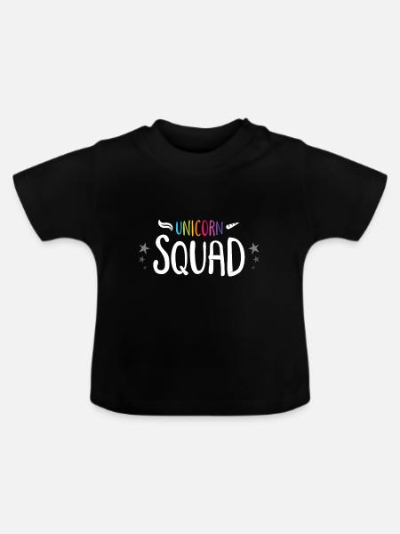 Équipe de Licorne - Økologisk T-shirt til baby, rund hals - sort