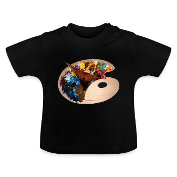 The color palette - Baby Organic T-Shirt with Round Neck - black - Front