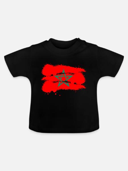 Marokko - Baby Bio-T-Shirt mit Rundhals - Schwarz