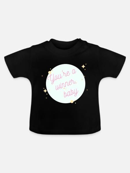 Du bist ein Gewinner-Baby - Baby Bio-T-Shirt mit Rundhals - Schwarz