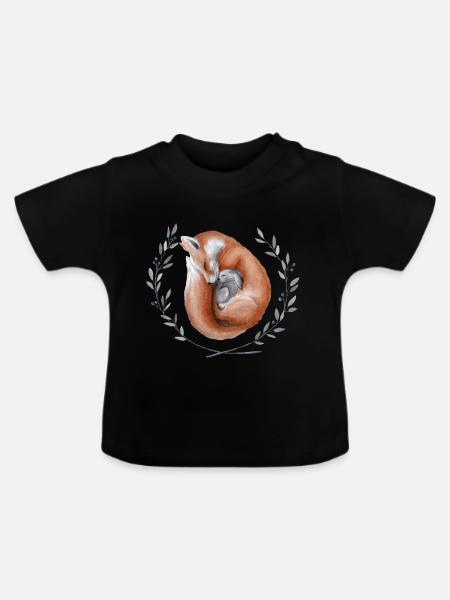 Fuchs und Hase - Ekologisk T-shirt med rund hals baby - svart
