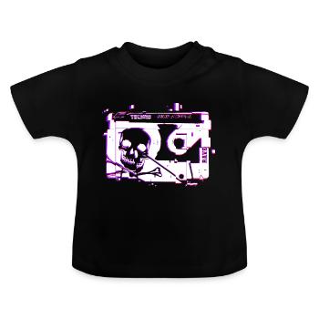 Techno Old School - T-shirt bio col rond Bébé - noir - Devant