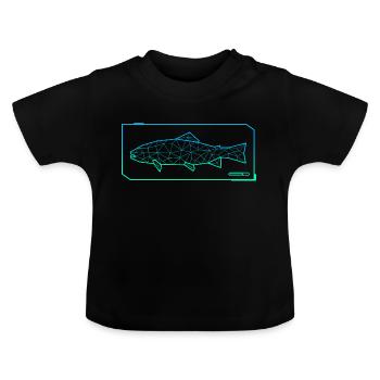 Trout Fishing Polygon Trout Angler Fisherman Fisherman - Baby Organic T-Shirt with Round Neck - black - Front