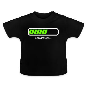 Ladebalken Aufladen Warten - Baby Bio-T-Shirt mit Rundhals - Schwarz - Vorne