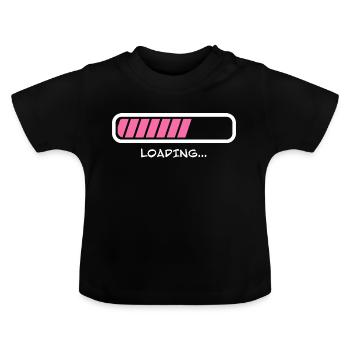 Ladebalken Aufladen Warten - Baby Bio-T-Shirt mit Rundhals - Schwarz - Vorne