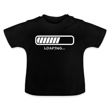 Ladebalken Aufladen Warten - Baby Bio-T-Shirt mit Rundhals - Schwarz - Vorne