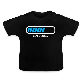 Ladebalken Aufladen Warten - Baby Bio-T-Shirt mit Rundhals - Schwarz - Vorne