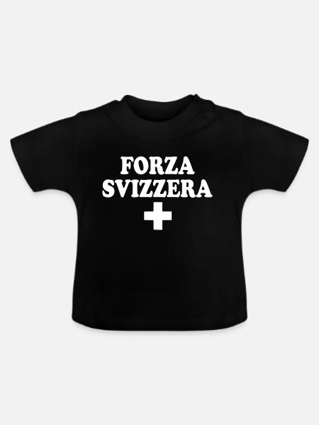 Schweizer Stärke - Baby Bio-T-Shirt mit Rundhals - Schwarz