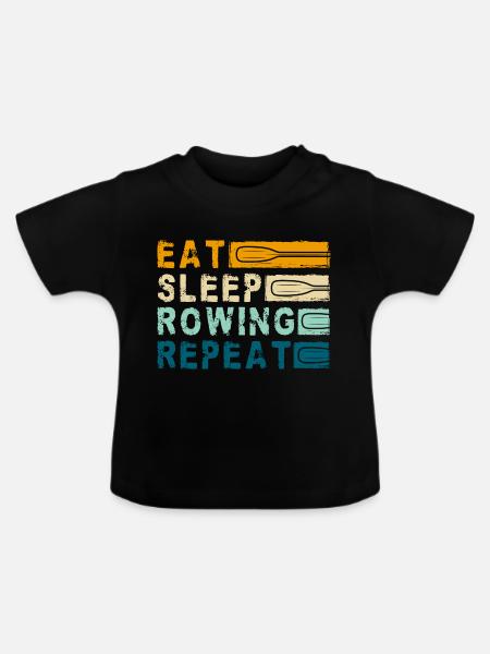 Rudern Wasser Steuermann - Baby Bio-T-Shirt mit Rundhals - Schwarz