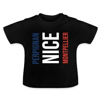 Südfrankreich Souvenir - Baby Bio-T-Shirt mit Rundhals - Schwarz - Vorne