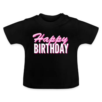 Congratulations Birthday Greeting Gift Idea - Baby Organic T-Shirt with Round Neck - black - Front