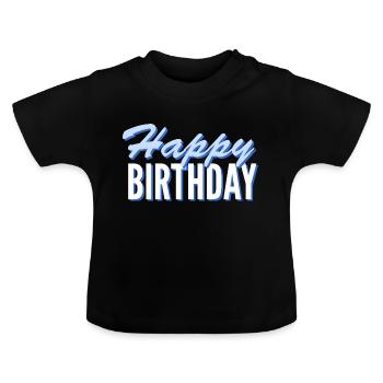 Congratulations Birthday Greeting Gift Idea - Baby Organic T-Shirt with Round Neck - black - Front
