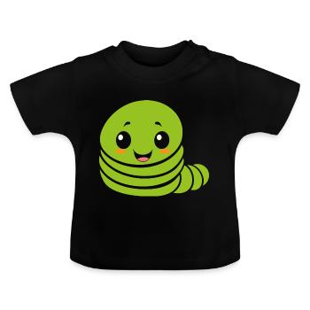 Caterpillars Insect Love Little Caterpillar - Baby Organic T-Shirt with Round Neck - black - Front