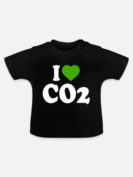 I love co2 - Baby Bio-T-Shirt mit Rundhals - Schwarz
