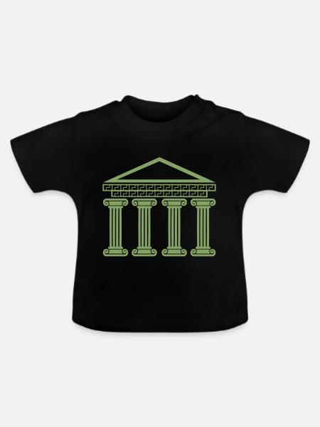 griechisches antikes gebäude - Baby Bio-T-Shirt mit Rundhals - Schwarz