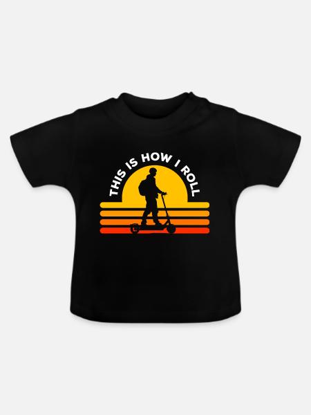 E-Roller Speed Flitzer - Baby Bio-T-Shirt mit Rundhals - Schwarz